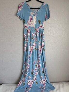 Blue Floral Maxi Dress - Women's Summer Dress